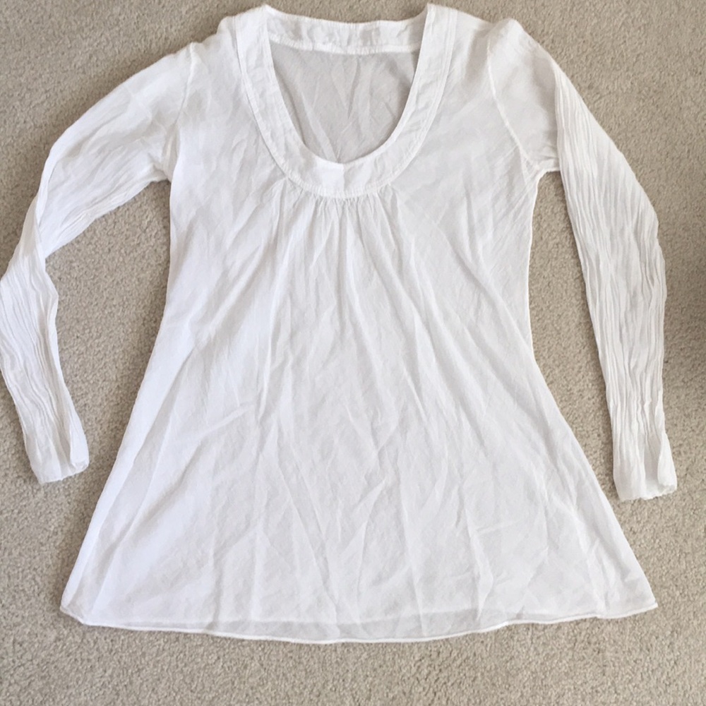 White Cotton Summer Sheer Top